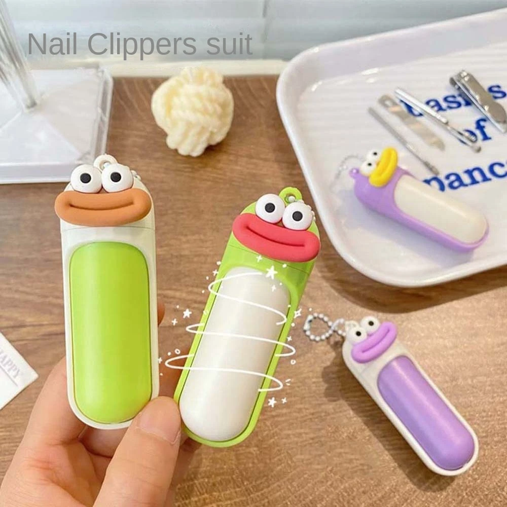 Outil de manucure mignon coupe-ongles chaîne pendentif pince coupante à ongles Mini lime à ongles soins des ongles cure-oreille dessin animé ponçage des ongles voyage