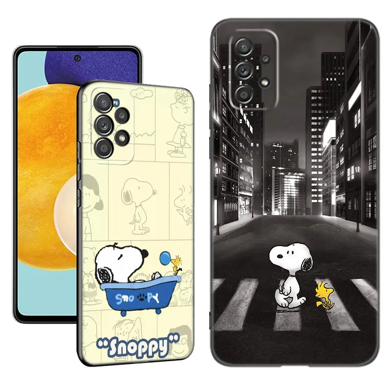 Cartoon Kawaii S-Snoopy Case For Samsung A13 A22 A24 A32 A23 A25 A34 A35 A52S A53 A54 A55 A73 5G A12 A14 A15 A31 A33 A50 A51 A72