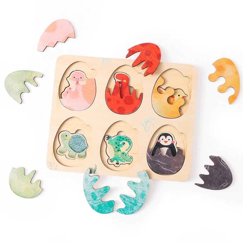 Baby Houten Puzzel Speelgoed Montessori Cartoon Eierschaal Puzzelspel Speelgoed Kinderen Vroeg Leren Educatieve Puzzel Speelgoed Pasgeborenen Cadeau