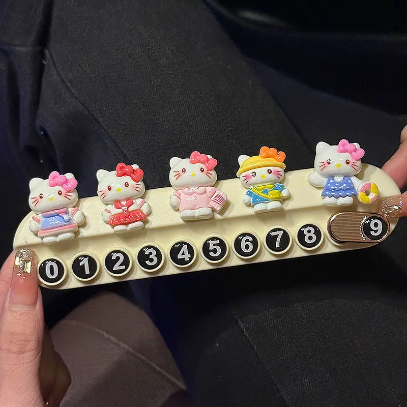 

Hello Kitty номер телефона при временной парковке Plate Sanrio автомобильное украшение подвижная автомобильная номерная табличка автомобильные принадлежности