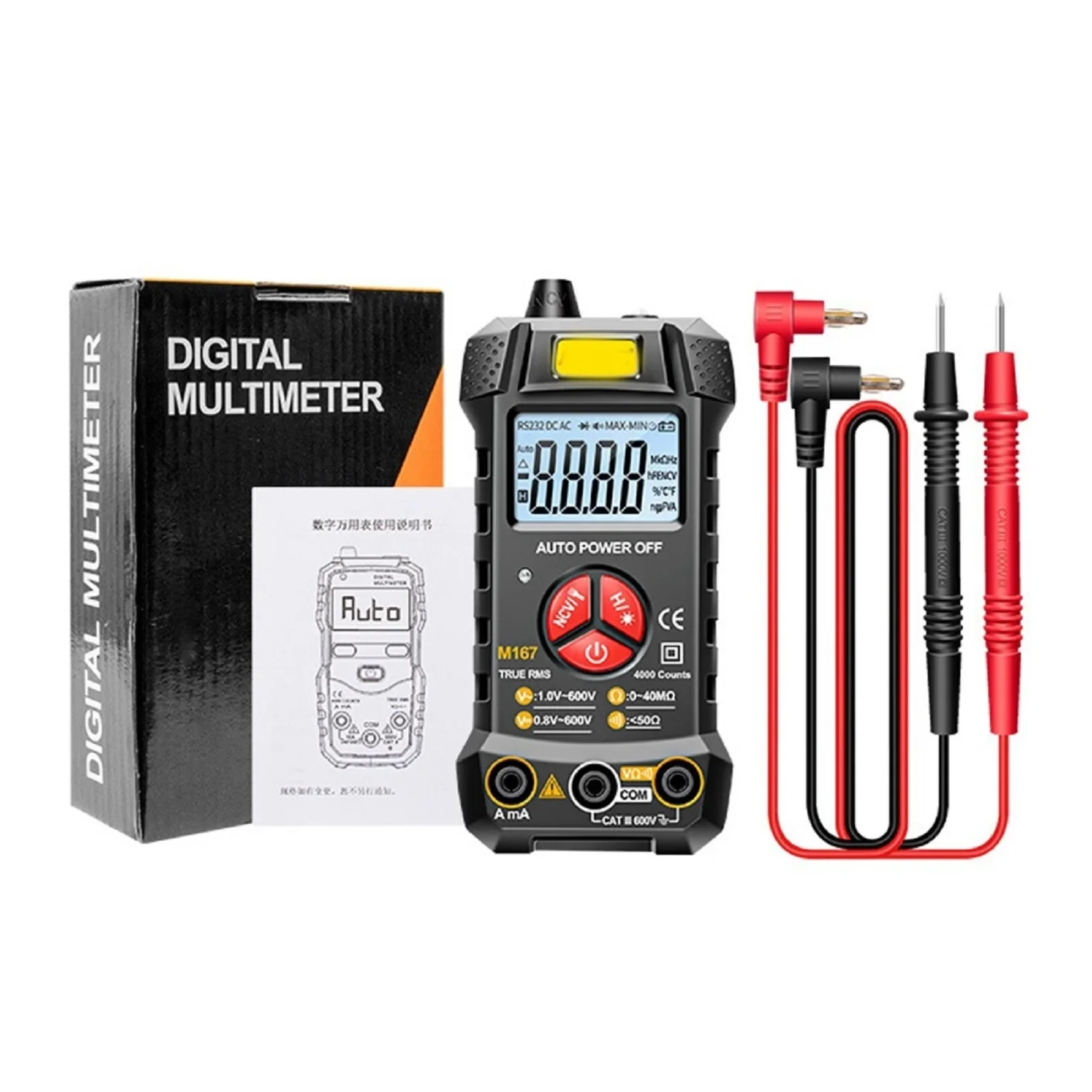 Field Testing Digital Multimeter Auto-Ranging Automatic Range Recognition Multimeter Electricity Built-in Flashlight