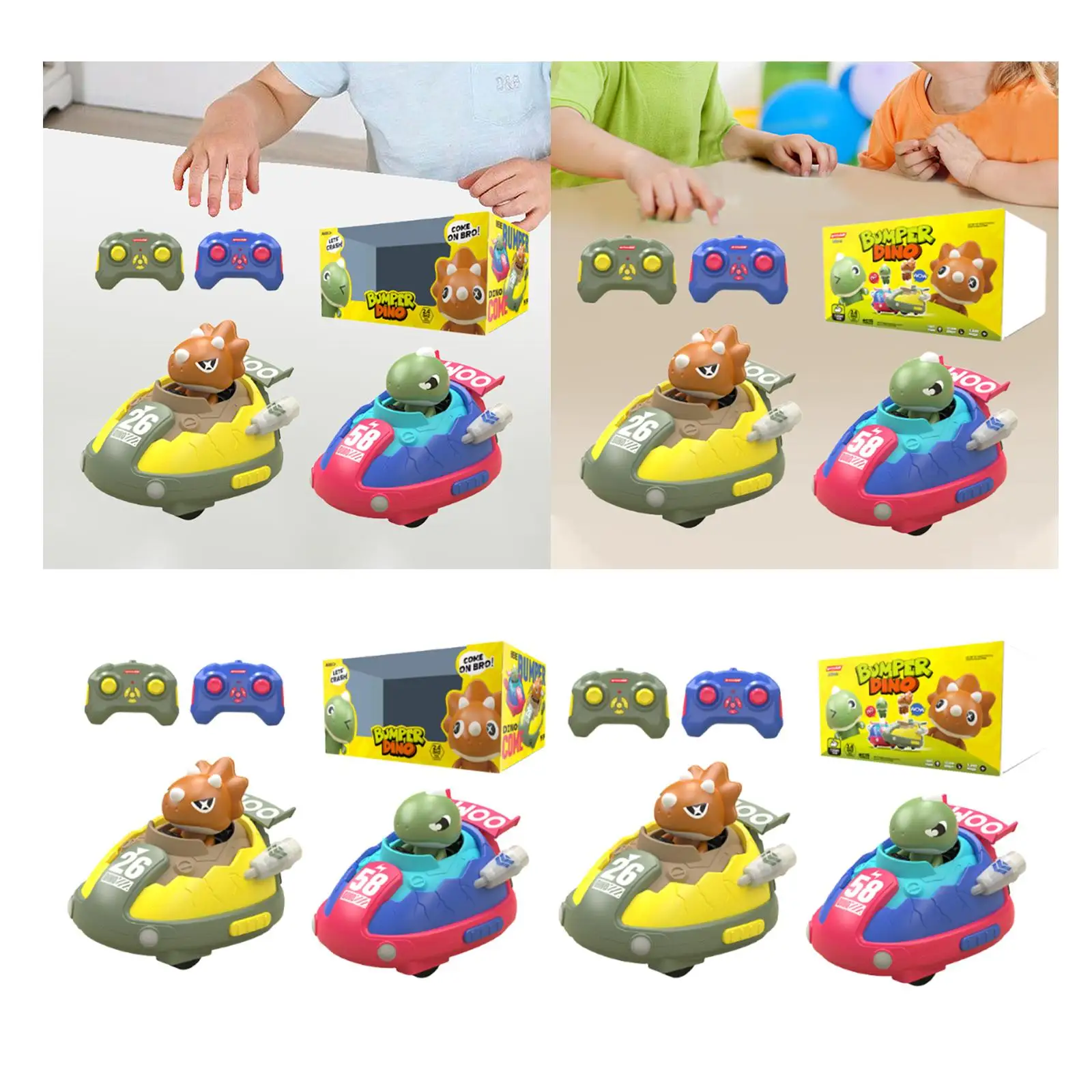 Toddlers Remote Control Cars Cartoon Vehicle Toy Sturdy Boys Race Bumper Car Toy for Teens Ages 6 and up Children Adults Holiday