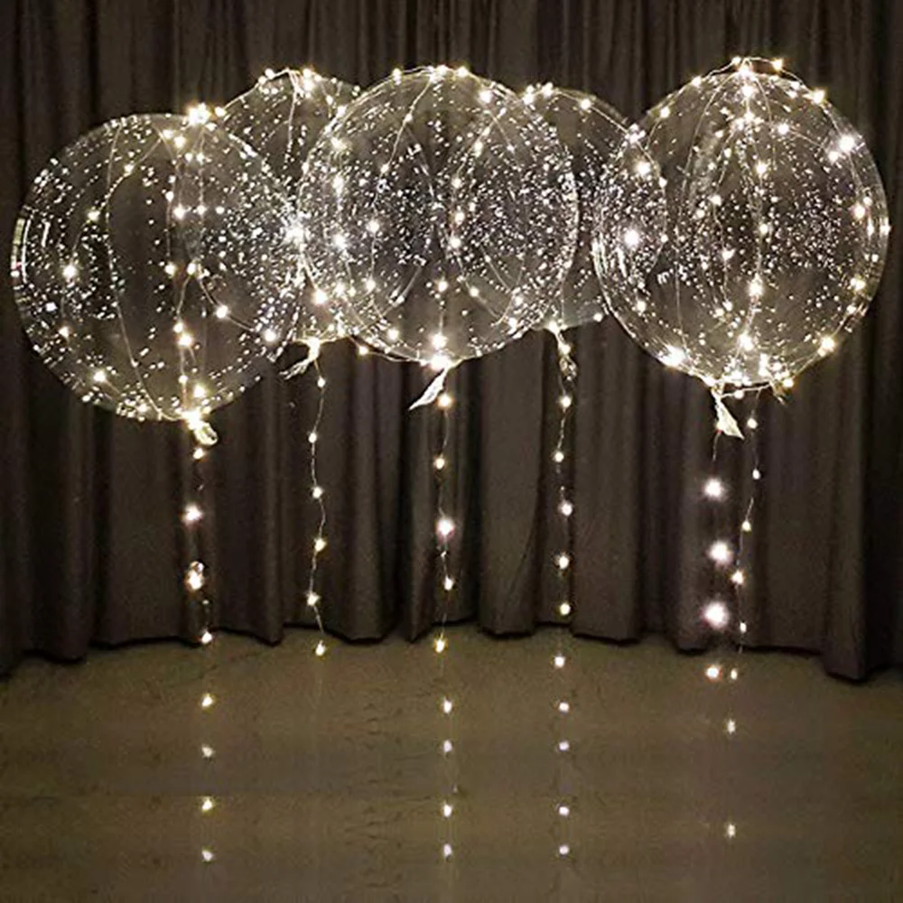 

3 set Warm White Led Balloons 20 inch Clear Balloons Transparent Balloons Helium or air Wedding Valentines Party Balloons Decor