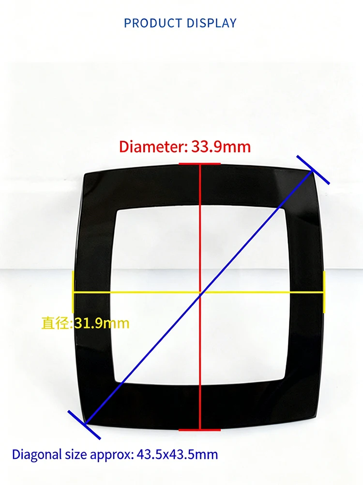 Square Domed Mineral Watch Crystal 33.9x31.9mm Silver/Black Edge For Rado Sintra Men 34.8mm Dial Watch Glass  Replacement Parts view 3
