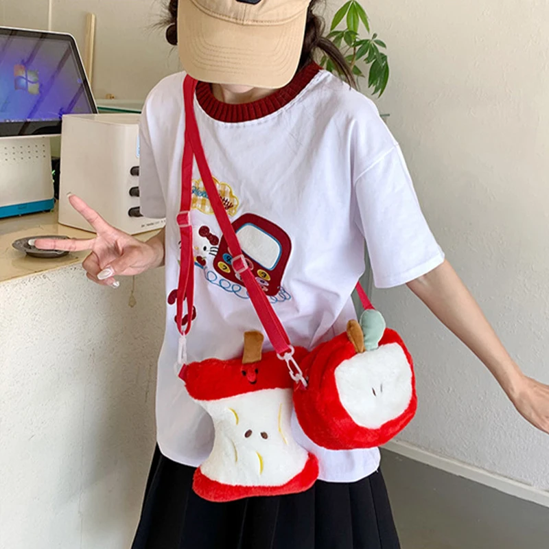 

Anime Love and Deepspace Caleb Cosplay Backpack Fluffy Apple Drawstring Bag Large Capacity Cartoon Shoulders Knapsack Xmas Gift