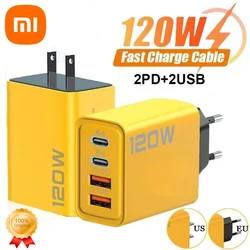 Szybka ładowarka Xiaomi 120W z 4 portami USB typu C Szybka ładowarka do telefonu komórkowego Adapter ładowarki z wtyczką EU US do iPhone 15 Pro Max Samsung