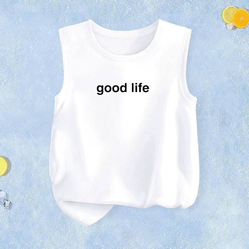 Children Fashion Sleeveless T-Shirt Boys Summer Breathable Tank Tops Casual Lightweight Vest Brand Printing