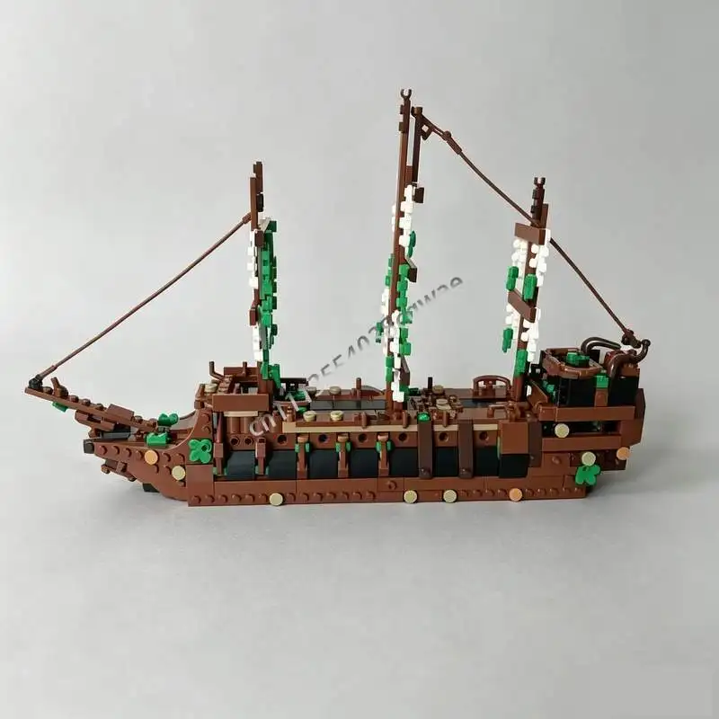 478PCS Retro Ocean Sailing Vessel MOC Model Custom Puzzle DIY Assembly Building Blocks Creative Toy Display Desktop Decor Gift