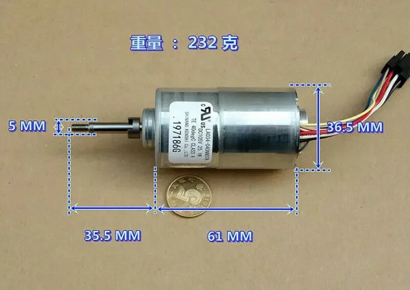 SHINANO LA034-040NN07A BLDC Brushless Motor DC 24V 36V 48V 60V 72V 3-Phase 8-Wire Double ball bearing Engine W/ Hall DC 105V 25W