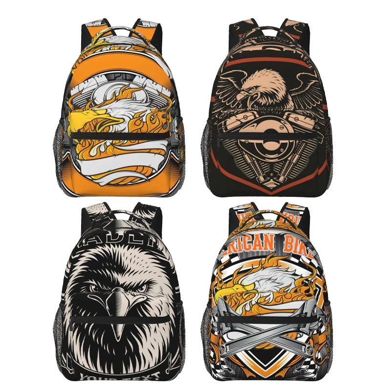 

Black And White Illustration Of Eagle Head Backpack for Girls Boys Travel RucksackBackpacks for Teenage school bag