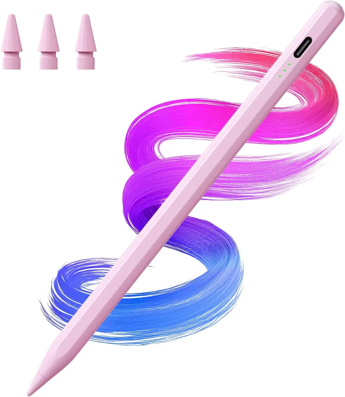 

iPad Stylus Pen (2018-2025 Models) - Fast Charging, Tilt Sensitivity & Palm Rejection for iPad Pro/Air/Mini, Pink