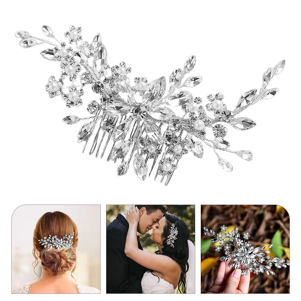 Crystal Inlaid Hair Comb Elegant Wedding Headpiece for Bride Bridal Accessories Comfortable