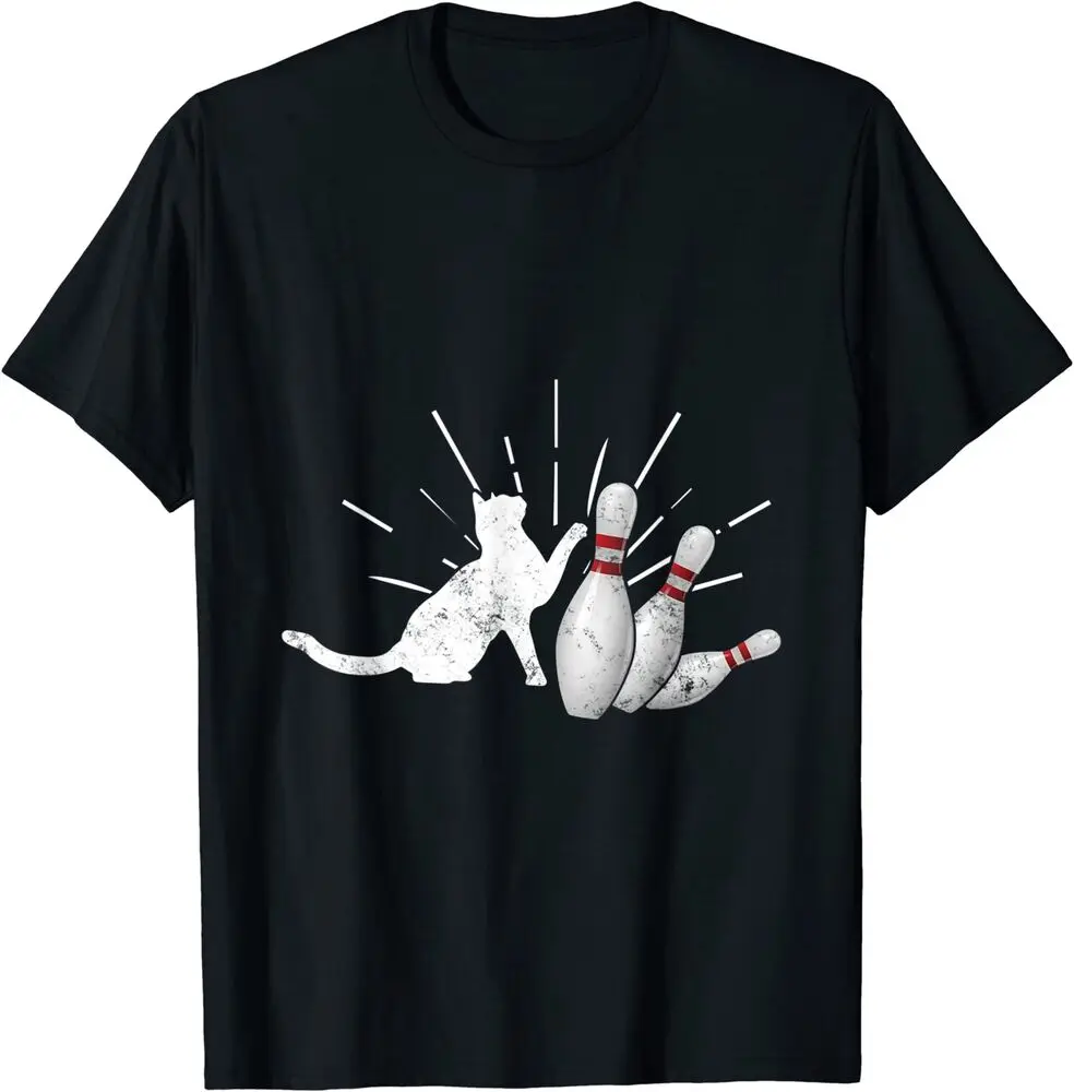 Alley Cat Tipping Pins funny Bowling T-Shirt Size S-5XL Anime Graphic T-shirts for Men Clothing Women Tees High Quality 100%Cott