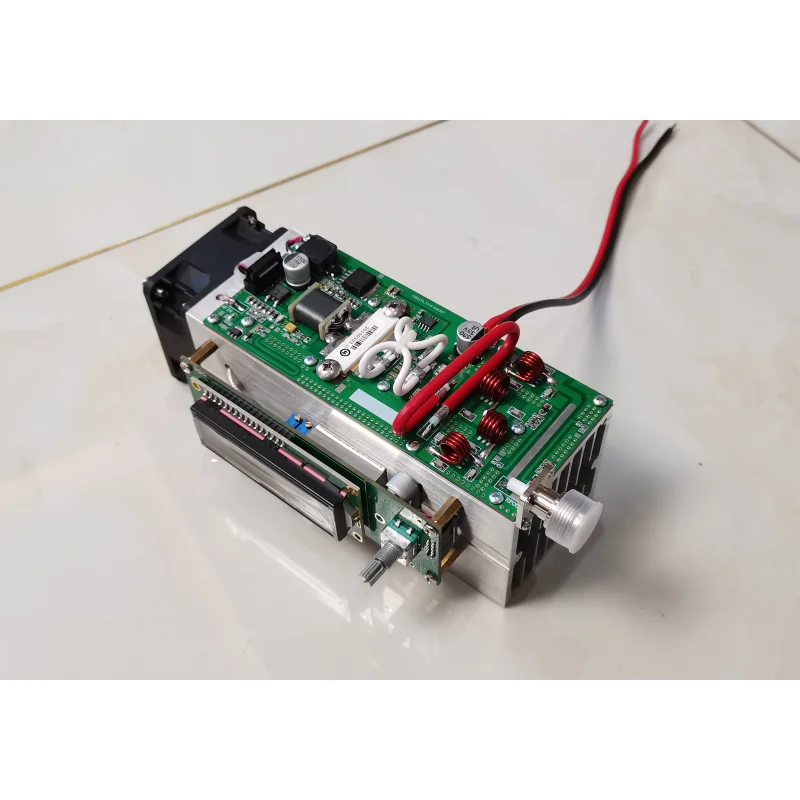Assembled 120W Adjustable 87.5-108MHz FM Transmitter Radio Station Ham Full Protection Design Support SD Card