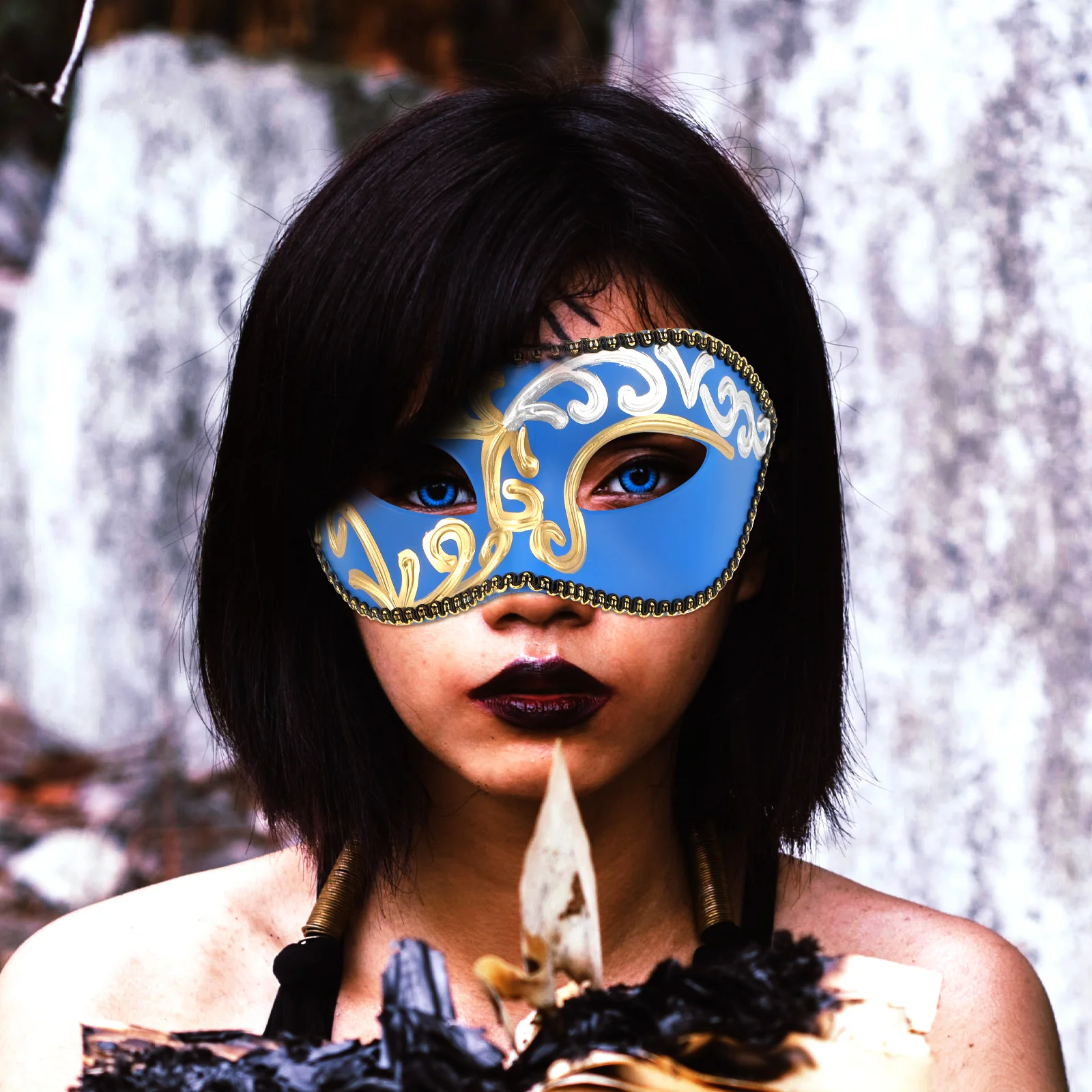 

Half Face Mask Party Halloween Costumes for Adults Masquerade Masks Retro Facial Cosplay Accessories Carnival Festival Props