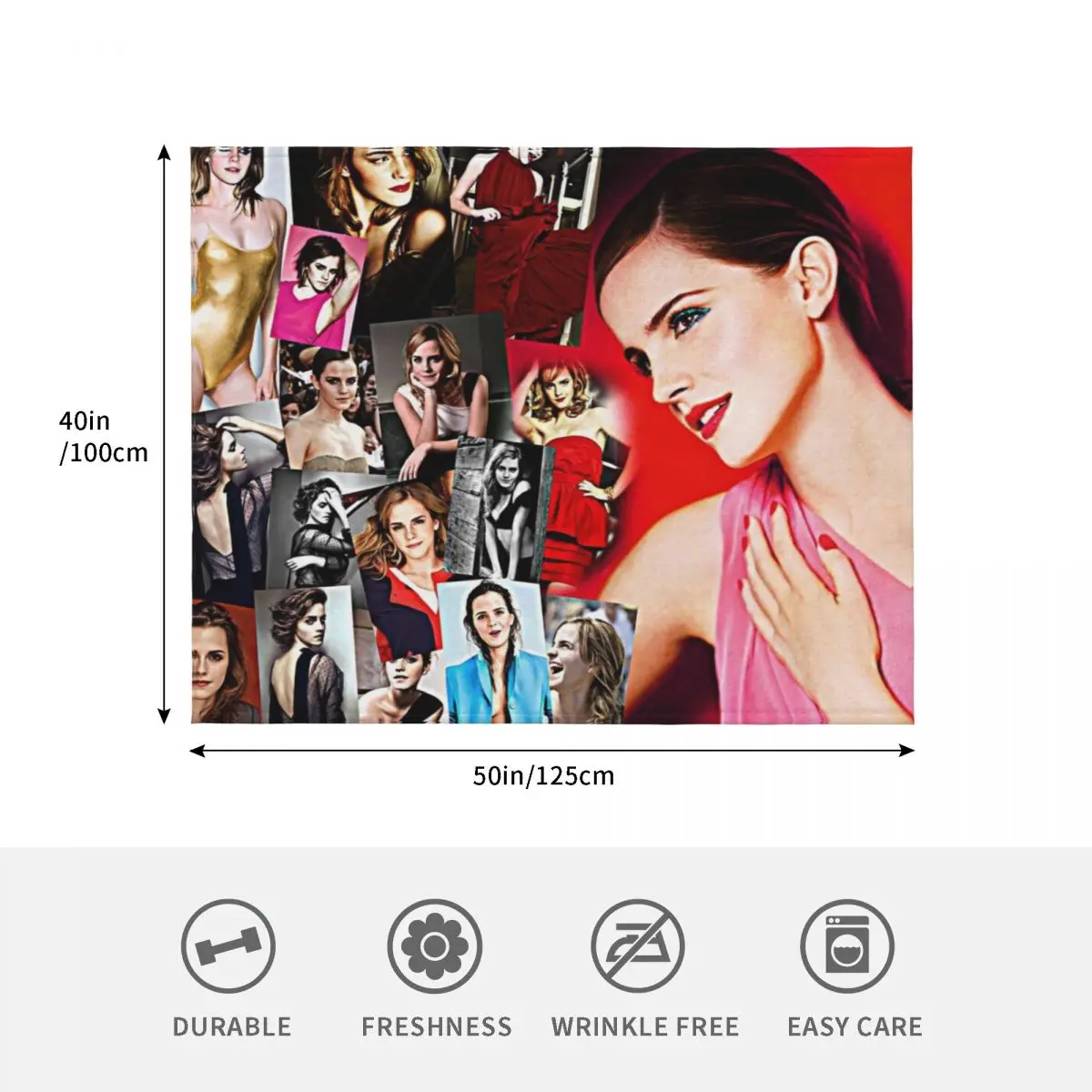 إيما واتسون رمي بطانية لطيف منقوشة دافئة لفصل الشتاء بطانيات فاخرة فضفاضة