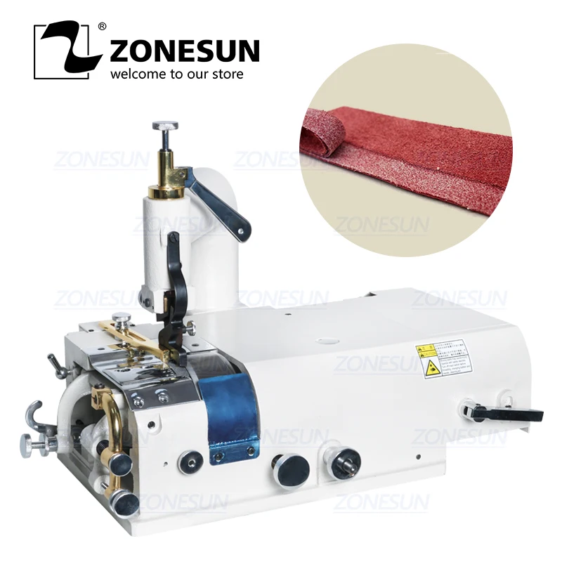 ZONESUN 801 Electric Leather Skiving Machine Bottom Feed Bell Knife Skiver Leather Skiver Vegetable Tanning Scrape Thin Tool