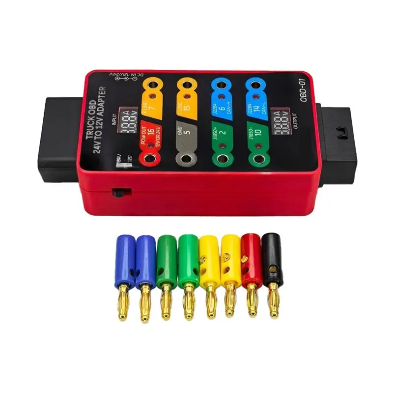 Professional Auto Repair Tools, Universal OBD Jumper Box Tester, Car OBD 24V To 12V Adapter, Fault Detection Instrument