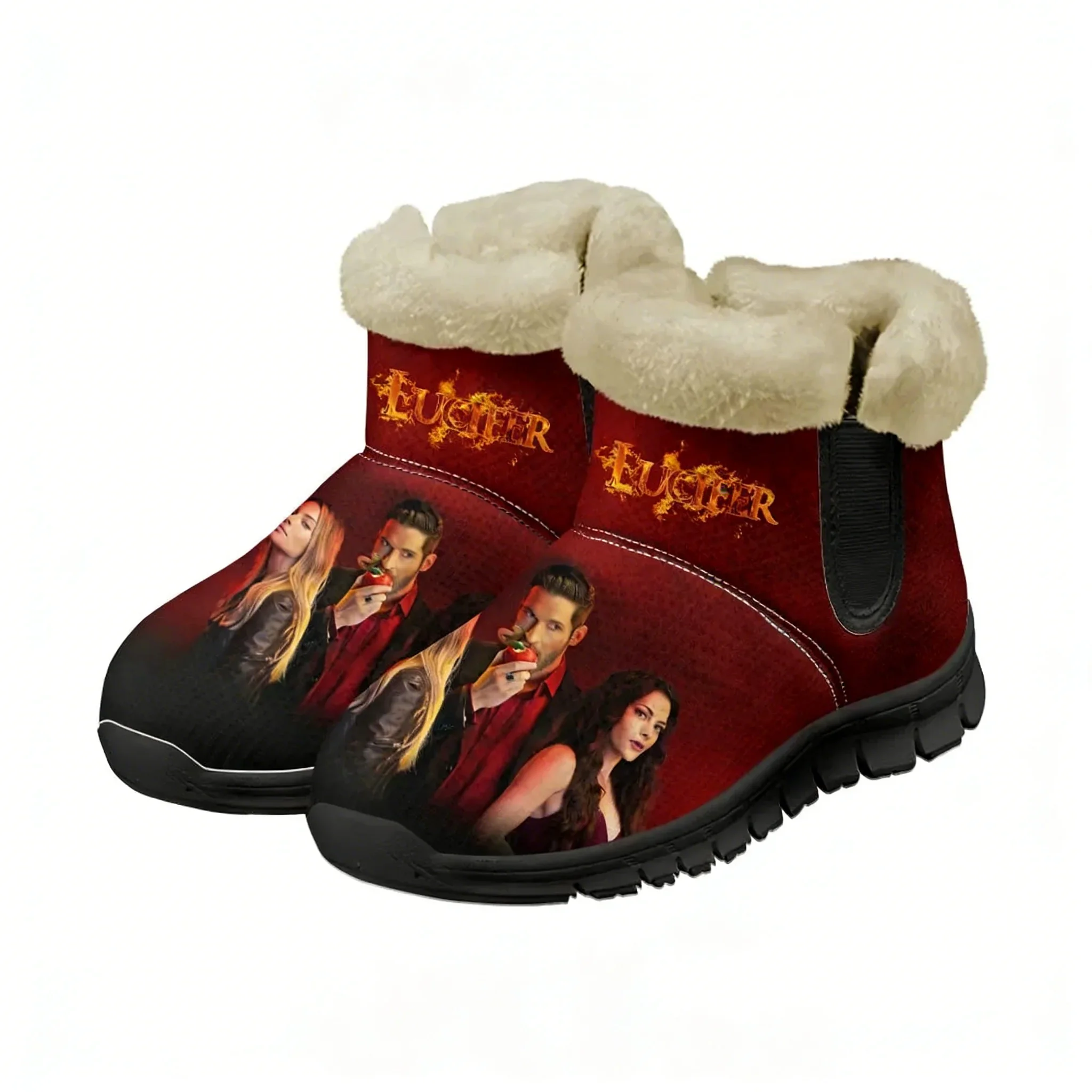 

Lucifer TV Snow Boots Mens Lucifer Morningstar Womens Teenager Shoes Keep Warm Casual Lightweight Sports Custom Sneakers
