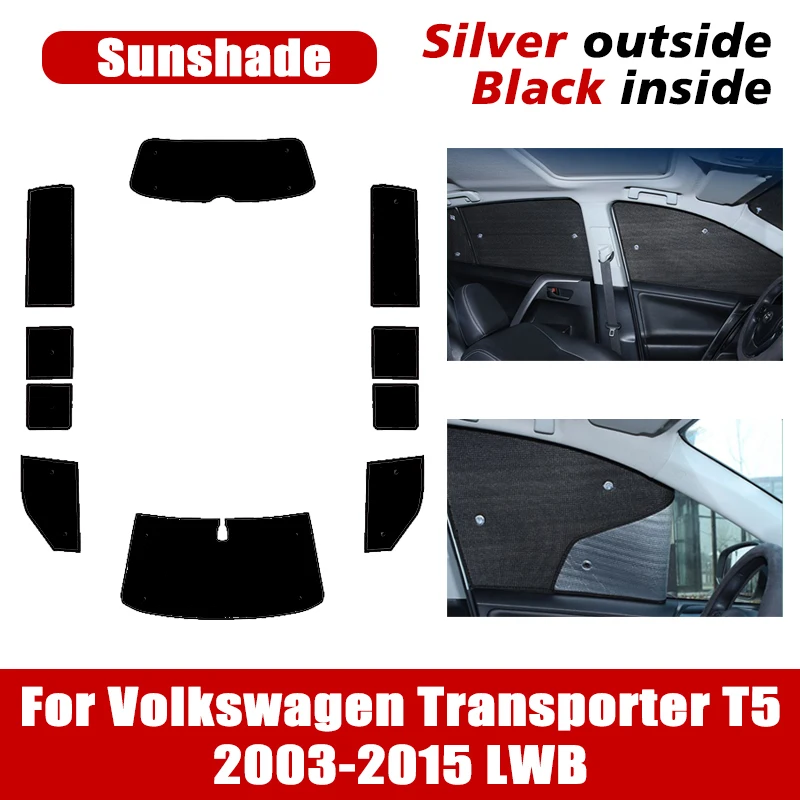 

Sunshades For Volkswagen VW Transporter Caravelle Multivan Doubleback T5 LWB 2003-2015 Window Visor Windshield Car Accessories