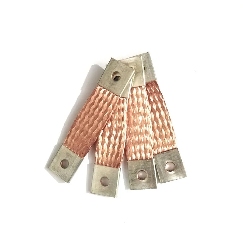 4PCS 73mm Pitch Screw 6 Flexible Copper Braid Lithium Battery Connector Bus Bar For DIY LiFepo4 Lithium Cell Solar EV Marine UPS