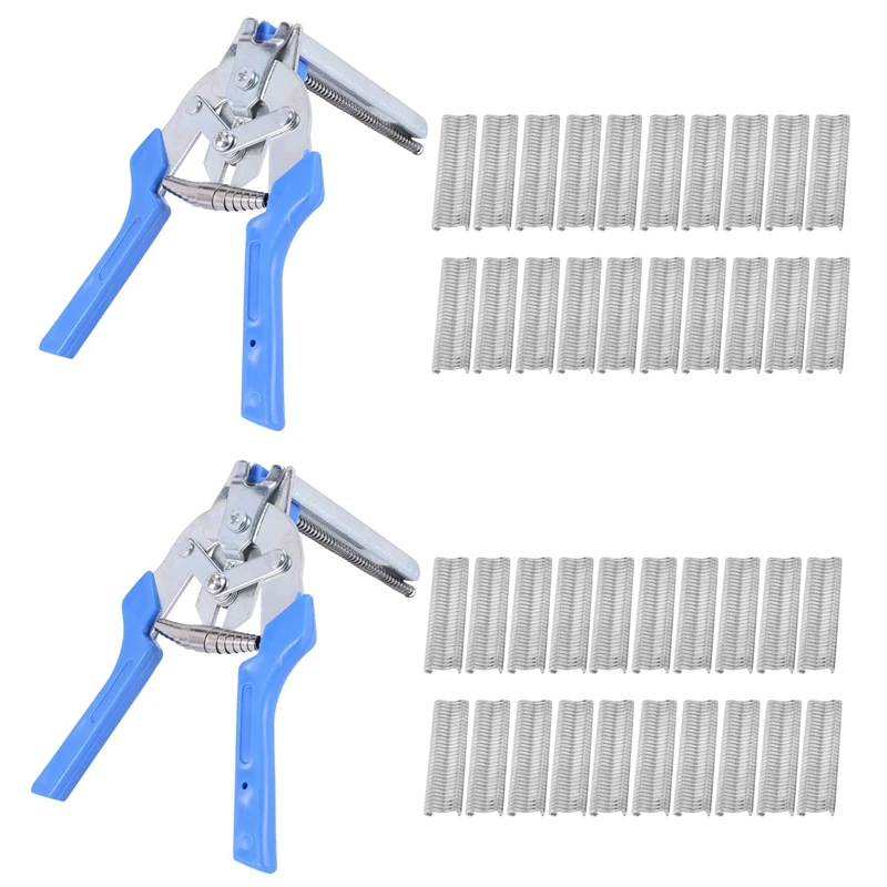 

2Pc Hog Ring Plier Tool And 600Pcs M Clips Chicken Mesh Cage Wire Fencing Crimping Solder Joint