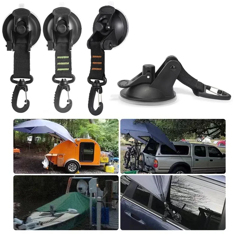 

Universal With Securing Hook Suction Cup Tarp Hook Down Car Awning Side Securing Multi Tool Camper Outdoor Tent Auto Accessories