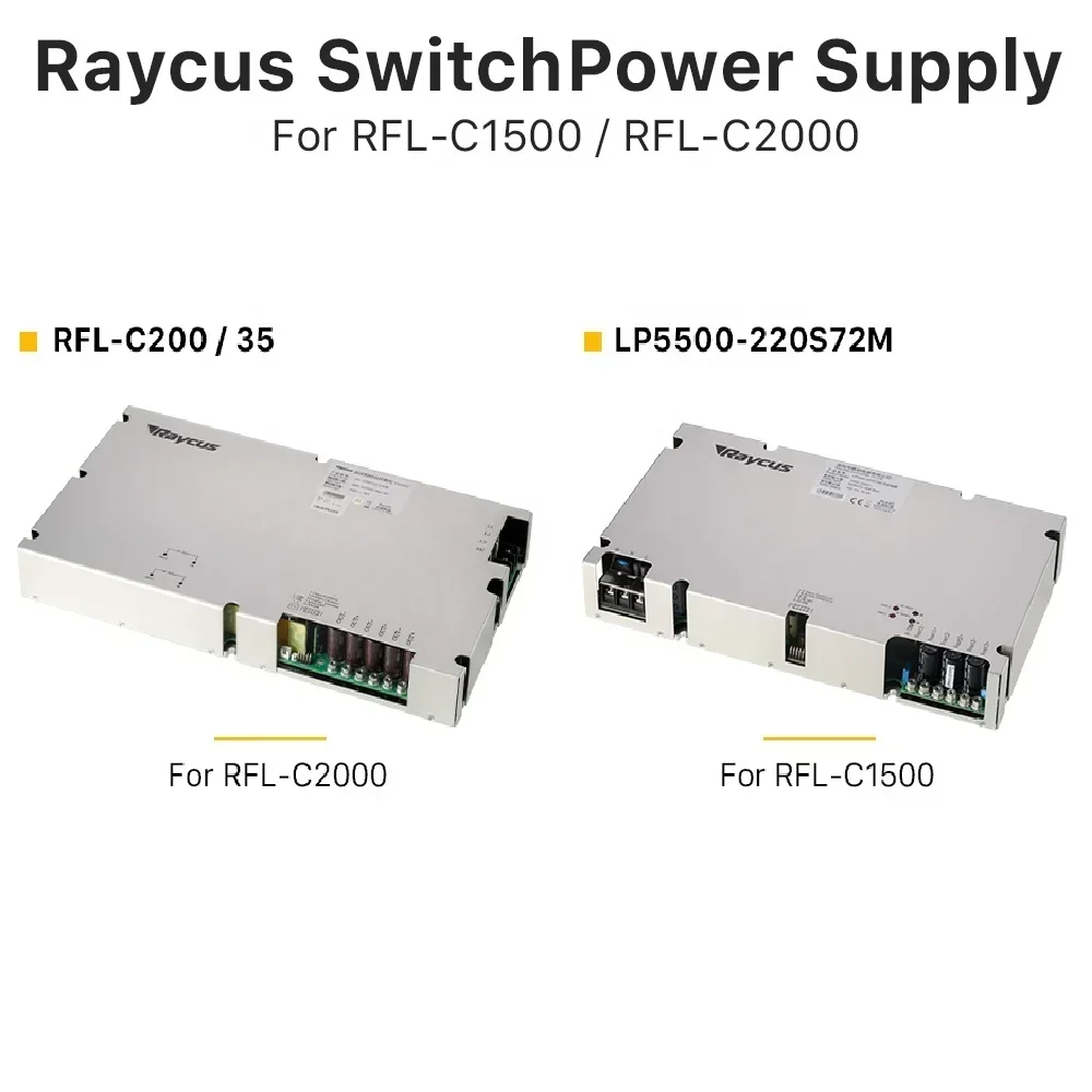 Yunyi แหล่งสวิตชิ่งเลเซอร์ Raycus ของแท้5500W/7000W สำหรับ RFL-1500 Raycus/2000 50Hz/60Hz