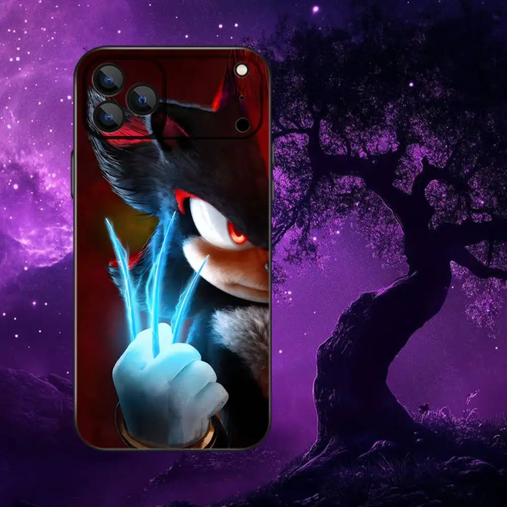 Shadow The H-Hedgehog  Phone Case For iPhone 17,16,15,14,13,12,Pro,Max,Plus,E,SE4,Air,Mini Black Soft Box