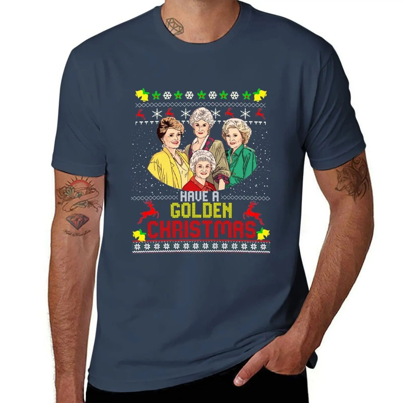 The Golden Girls Christmas Ugly, funny Golden Christmas may your christmas be golden T-Shirt Holiday Lightweight T-Shirt