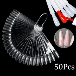 50 Tips Clear Nail Swatches Color Card Display Chart Gel Polish Template Nail Art Sample Stand Acrylic Palette for Nail Salon