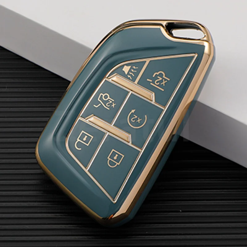 For Cadillac Escalade CT4 CT4-V CT5 XTS CT6 C8 for GMC Yukon 2021 2022 6 Buttons TPU Car Key Fob Cover Case Shell Accessories view 4