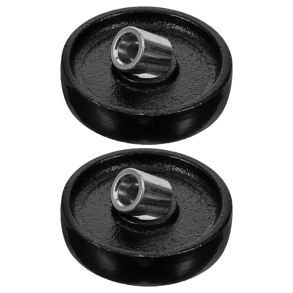 

2 Pcs Jack Accessories Hydraulic Wheel Repair Parts Trailer Replacement Floor Heavy Duty Iron Pallet Wheels Horizontal