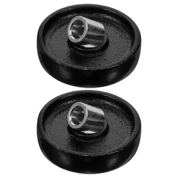 2 Pcs Jack Accessories Hydraulic Wheel Repair Parts Trailer Replacement Floor Heavy Duty Iron Pallet Wheels Horizontal