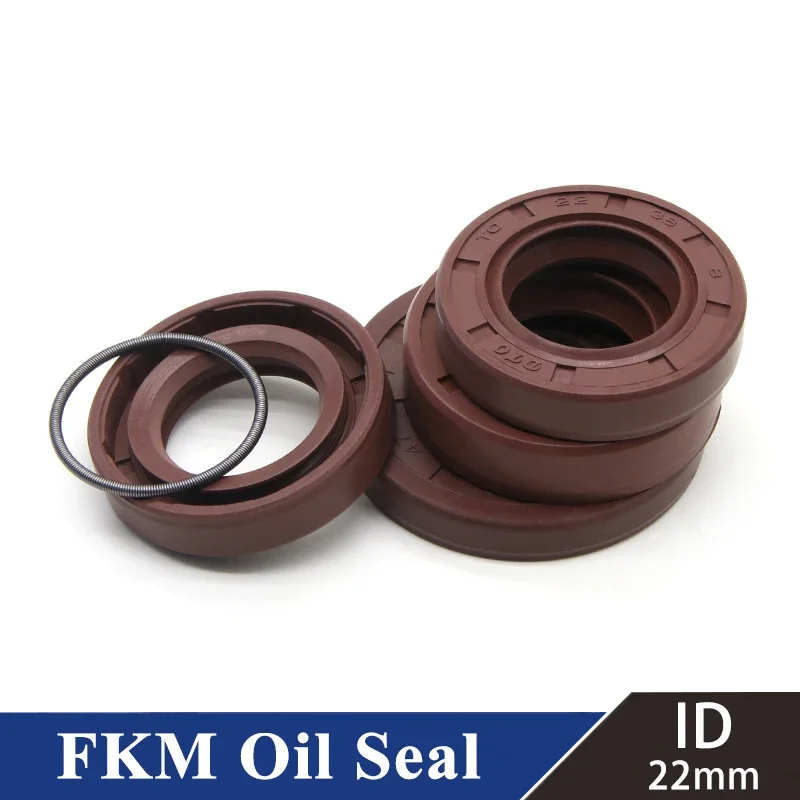 1/2pcs ID 22mm FKM Oil Seal TC-22*32/35/38/40/42/45/47/48/50/52*5/7/8/10mm Fluorine Double Lip Oil Seals