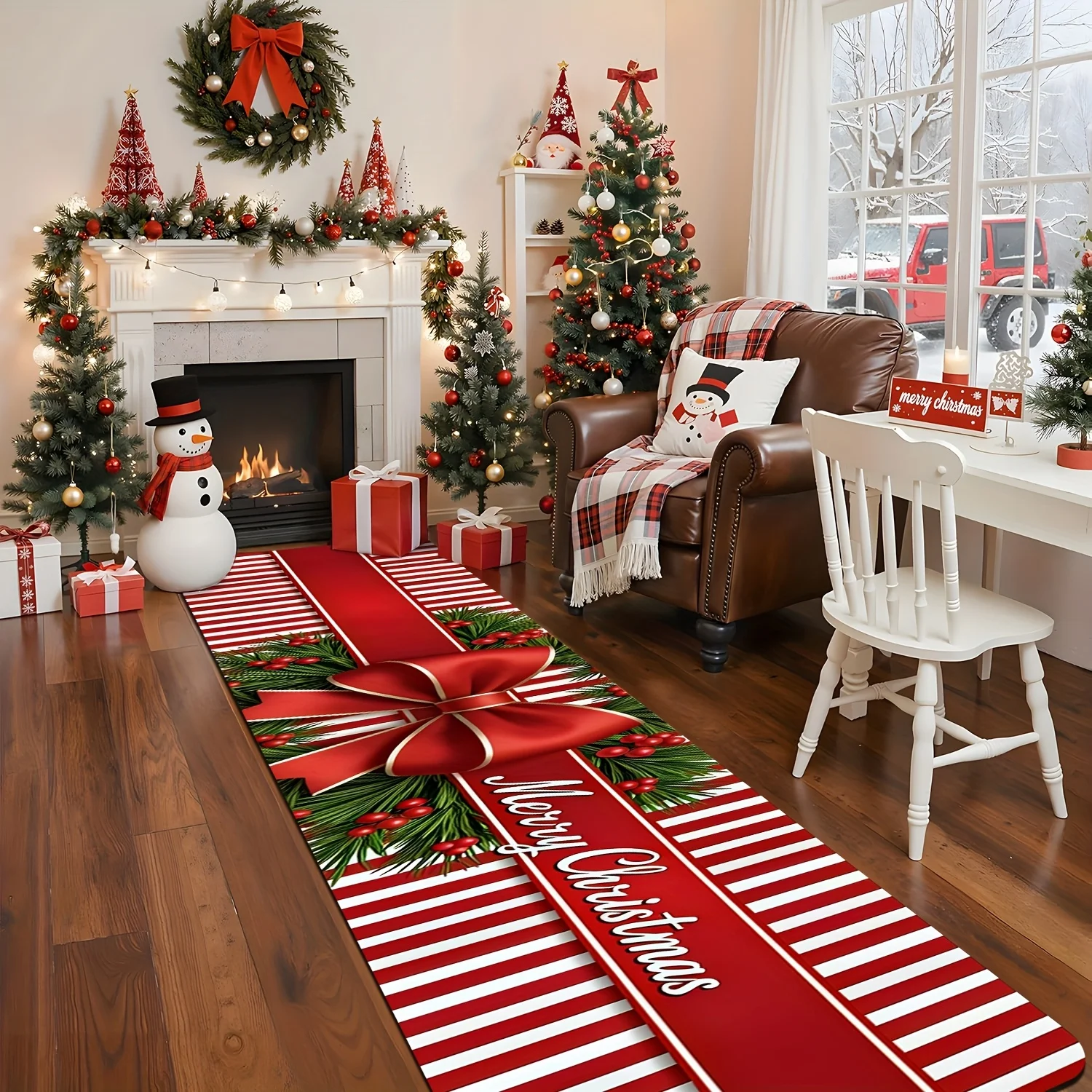 1pc Christmas Candy‑Cane, Star - Home Textiles Rug 评论和价格
