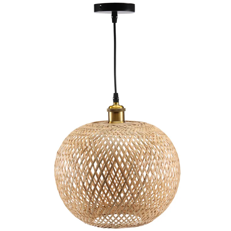 Тканый бамбуковый подвесной светильник, люстра из ротанга для гостиной, бара, плетеный подвесной светильник в стиле ретро-A69M