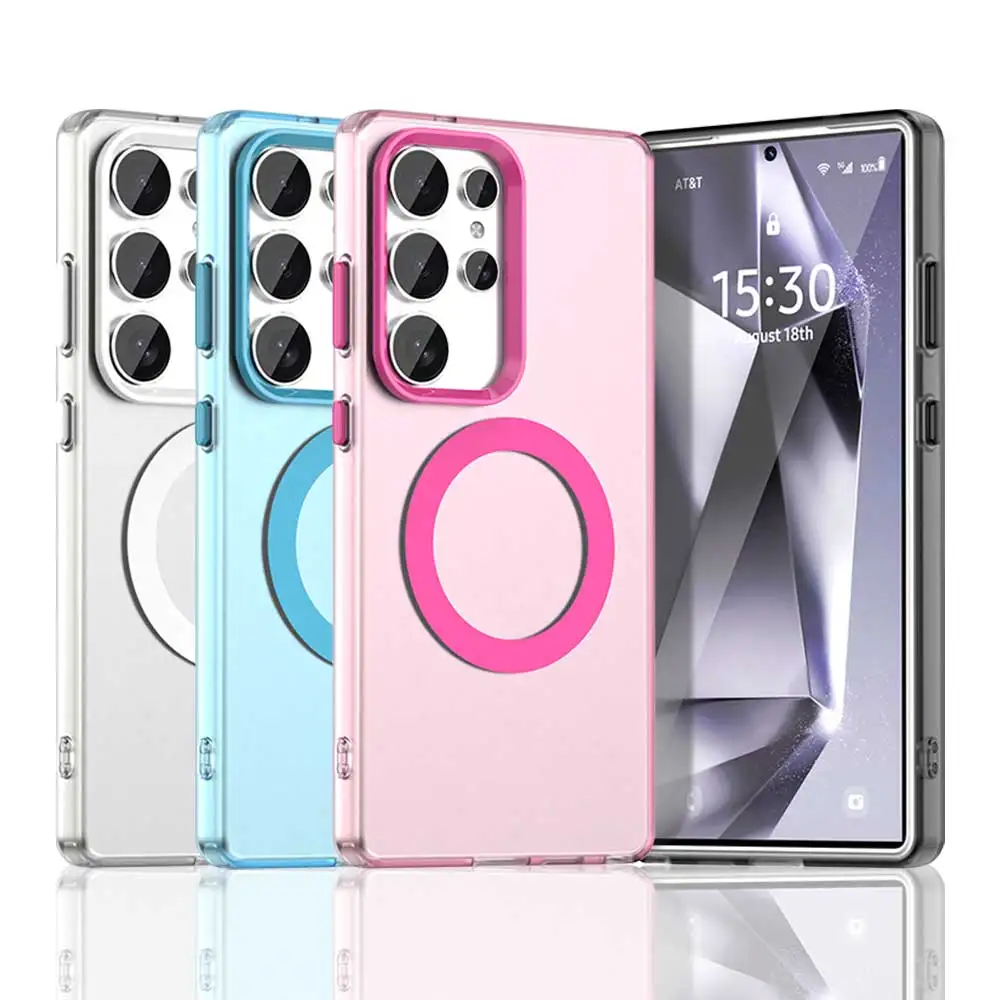 

For Samsung Galaxy S25 Ultra Case Magnetic Wireless Charge Funda Samsung Galaxy S25 Ultra Coque Matte Translucent PC Back Cover