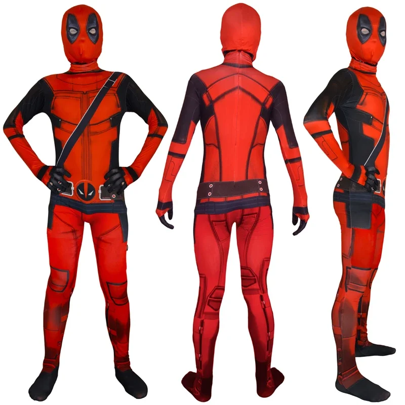 Deadpool Cosplay Costume with Cloak Mask Superhero Daredevil 3D Printed Spandex Outfits Carnival Party Zenzai Suits