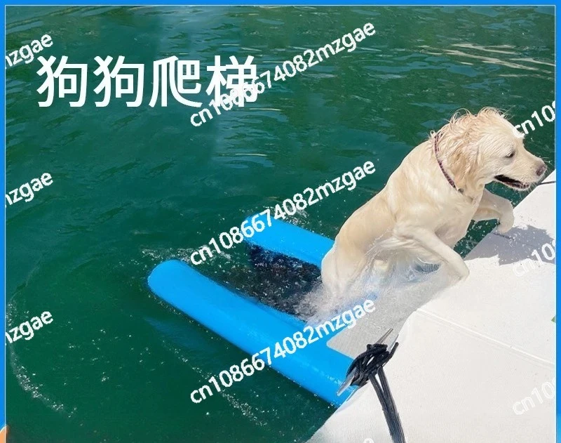 Pet Dog Swimming Pool Safety Inflatable Dog Ladder Pet Supplies Pet Toys Dog Lying on The Water Mat Floating Platform