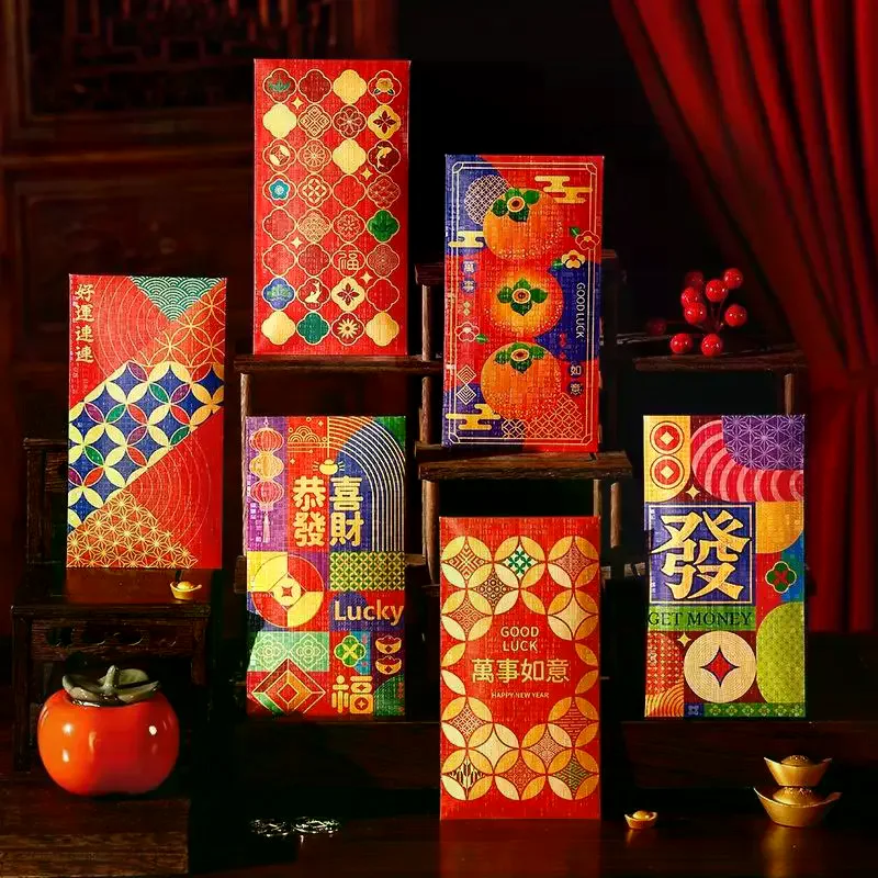 

6-Pack 2026 Year Of The Horse Chinese New Year Lucky Money Envelopes, Cartoon Red Packet For Spring Festival