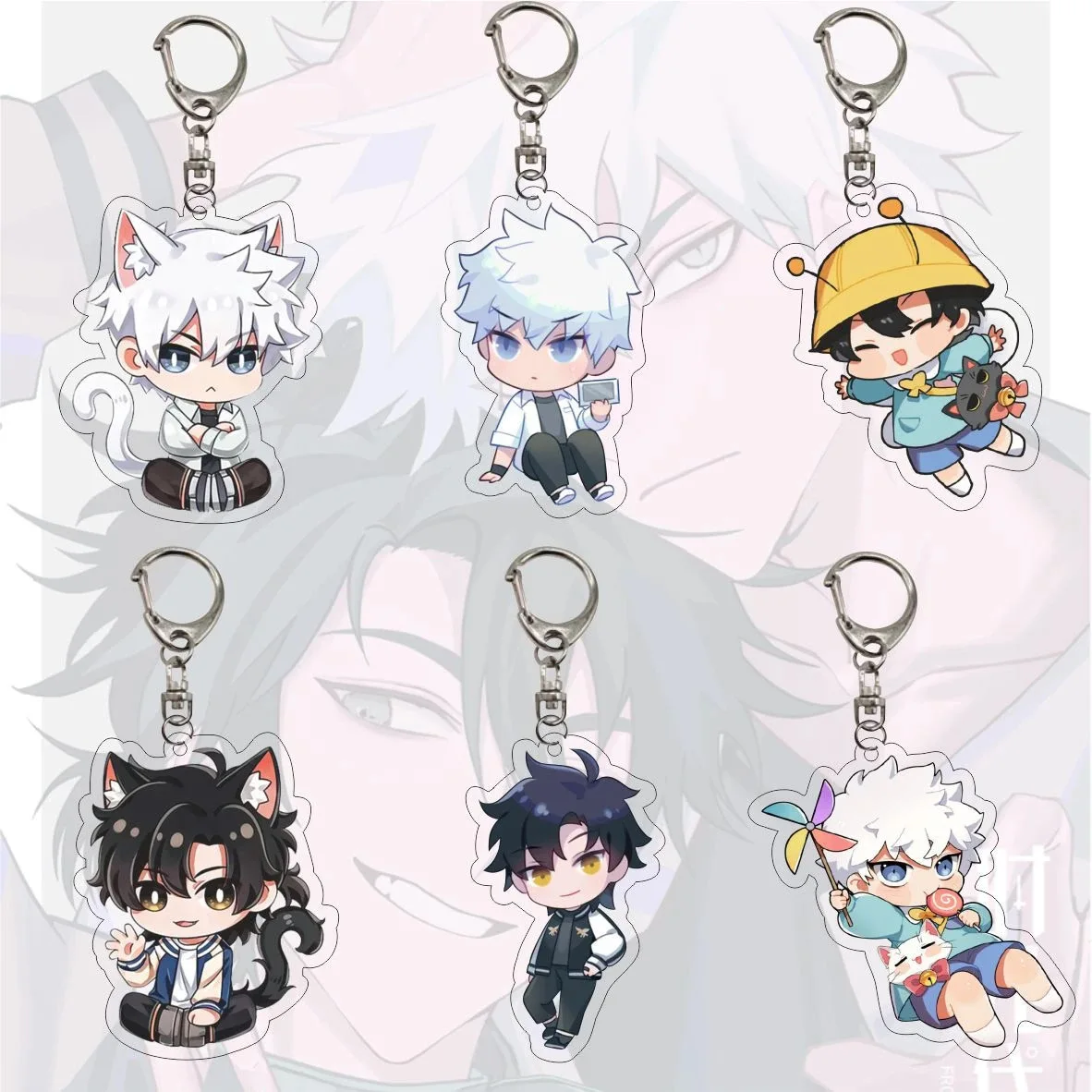 

Link Click Hot Couple Acrylic Keychain Lovely Baby Bag Charm Pendant Friend Gift Fan Key Chain Souvenir Creative Cosplay Cute‌