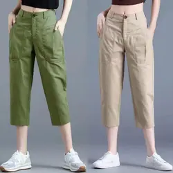 Cotton Harun Pants Women's 2026 Summer New Casual Pants Fashion Thin Crop Pants
