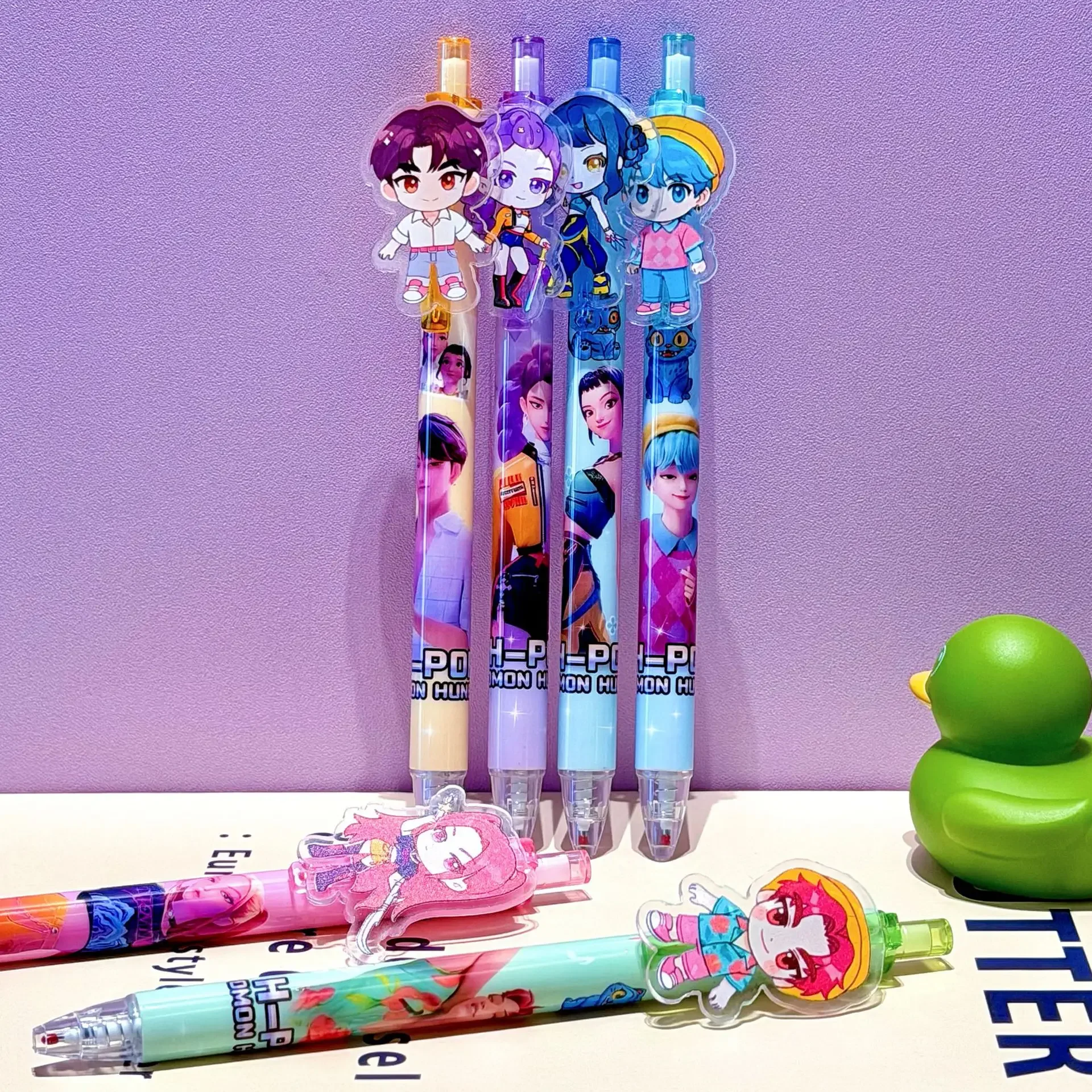 Anime Hunters Gilrs Lumi Mila Zoi Gelstifte, niedlicher einziehbarer Stift, für Schule, Studenten, Studium, Schreibwaren, Büro, Schreibbedarf, Geschenk – Detail 3