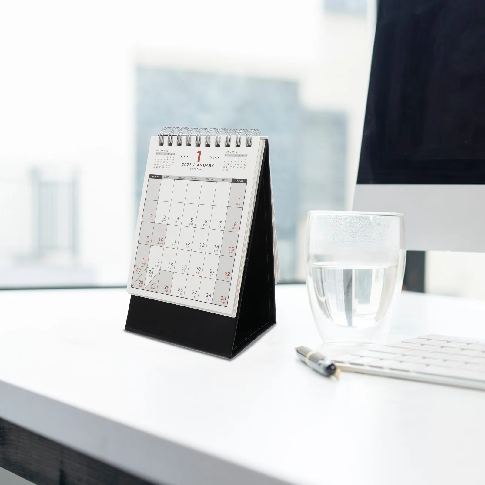 

1Pcs Table Desktop Calendar 2022 Foldable Base Clear Holiday Dates Stylish Simple Room Decor Memo 2022 Calendar