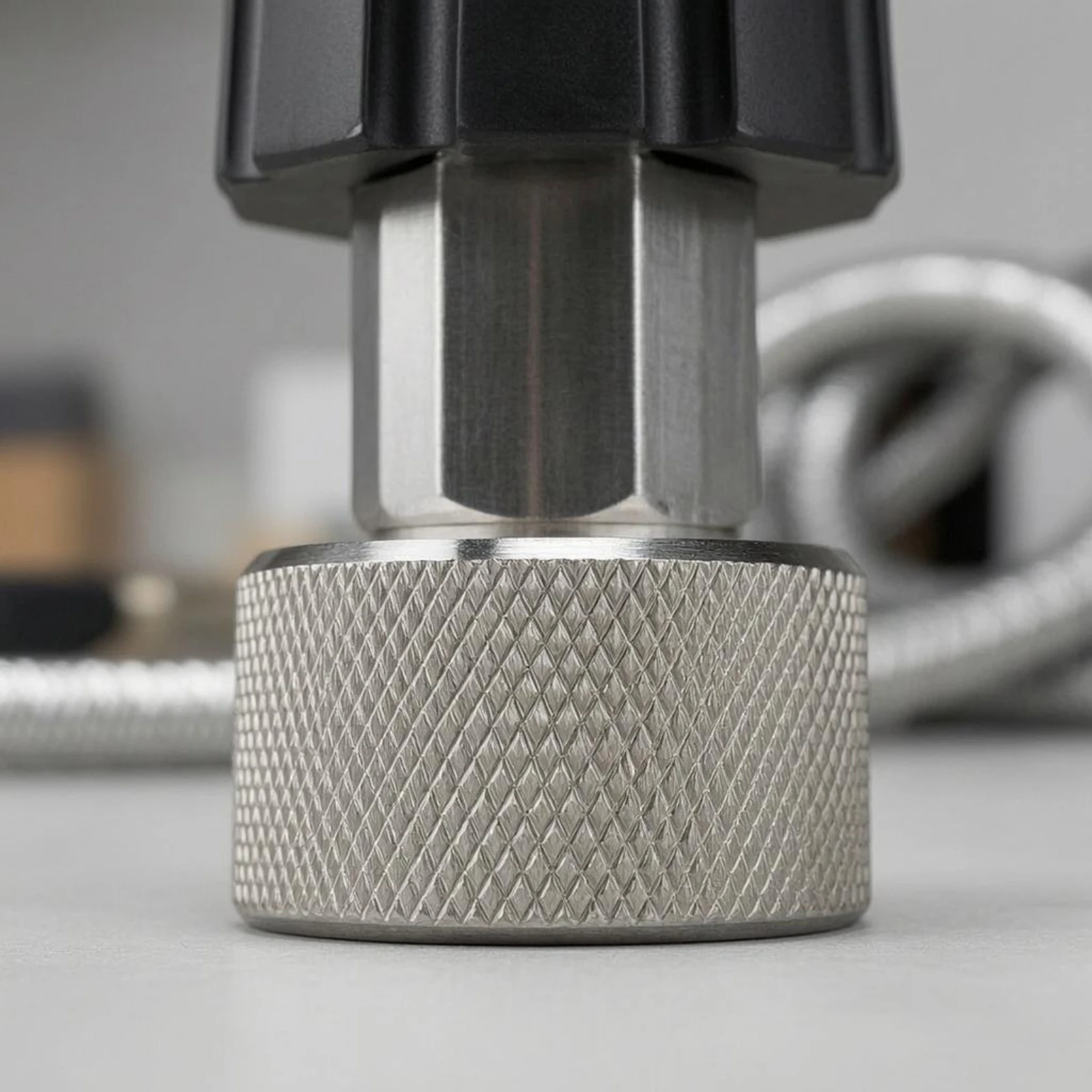 Stainless Steel Hose Adapter Knurled Grip Quick-Connect Hose Fitting Plumbing Part Hexagonal Flats Metal Body