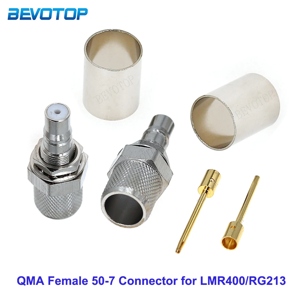 10PCS/Lot LMR-400/RG-213 QMA Female Bulkhead RF Coaxial Connector 50 Ohm 50-7 QMA Connector for LMR400/RG213 Cable Wholesales