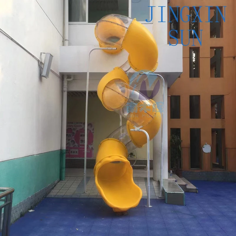 Maßgeschneiderte Kindergarten-Kunststoffrutsche für den Innenbereich, großes Spiralrutschzubehör für den Außenbereich