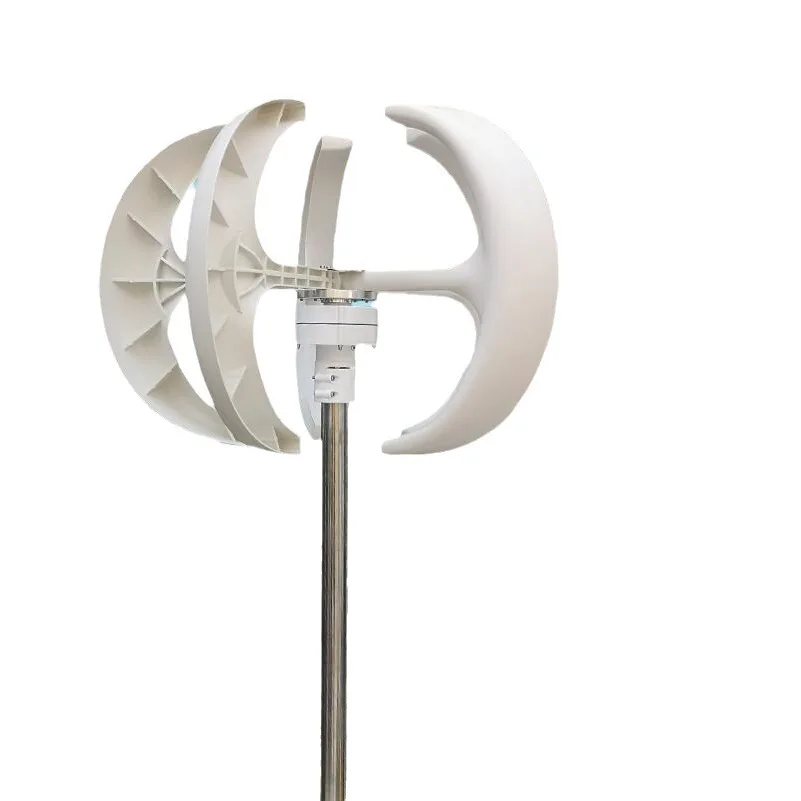100W vertical axis small wind turbine, single-leaf red lantern-shaped wind turbine