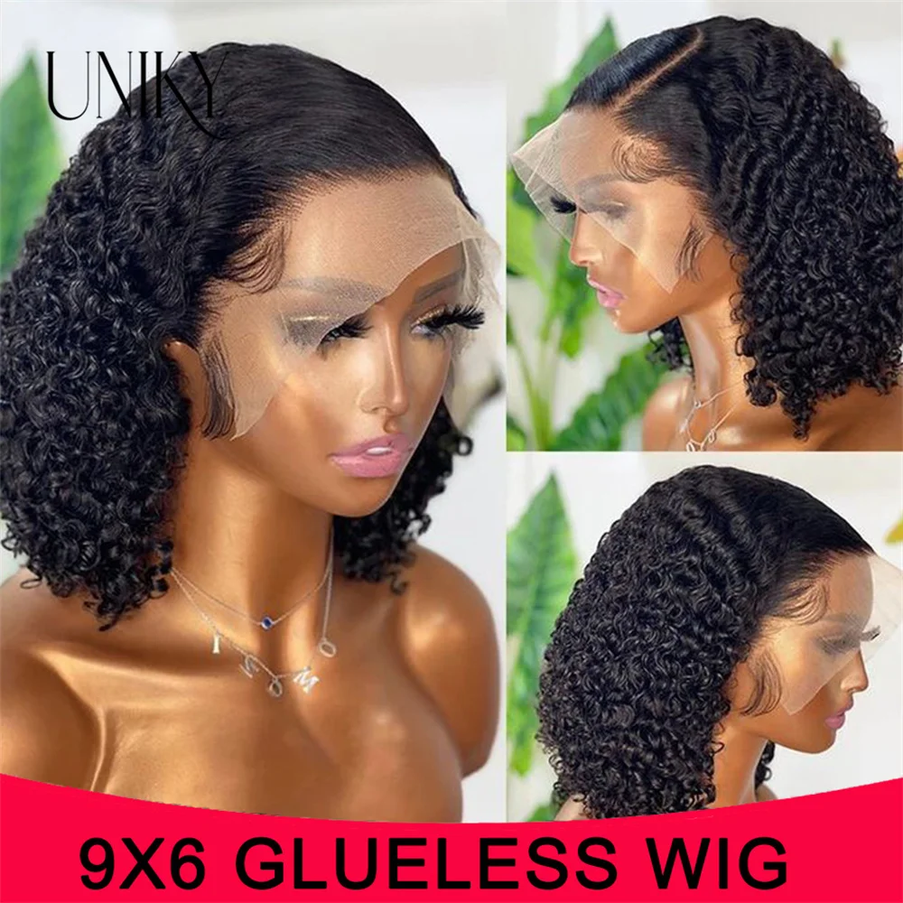 

Wear And Go Glueless Wig Human Hair Mongolian Kinky Curly Lace Wigs For Women Ready To Wear Glueless Deep Wig 13X4 Lace Frontal